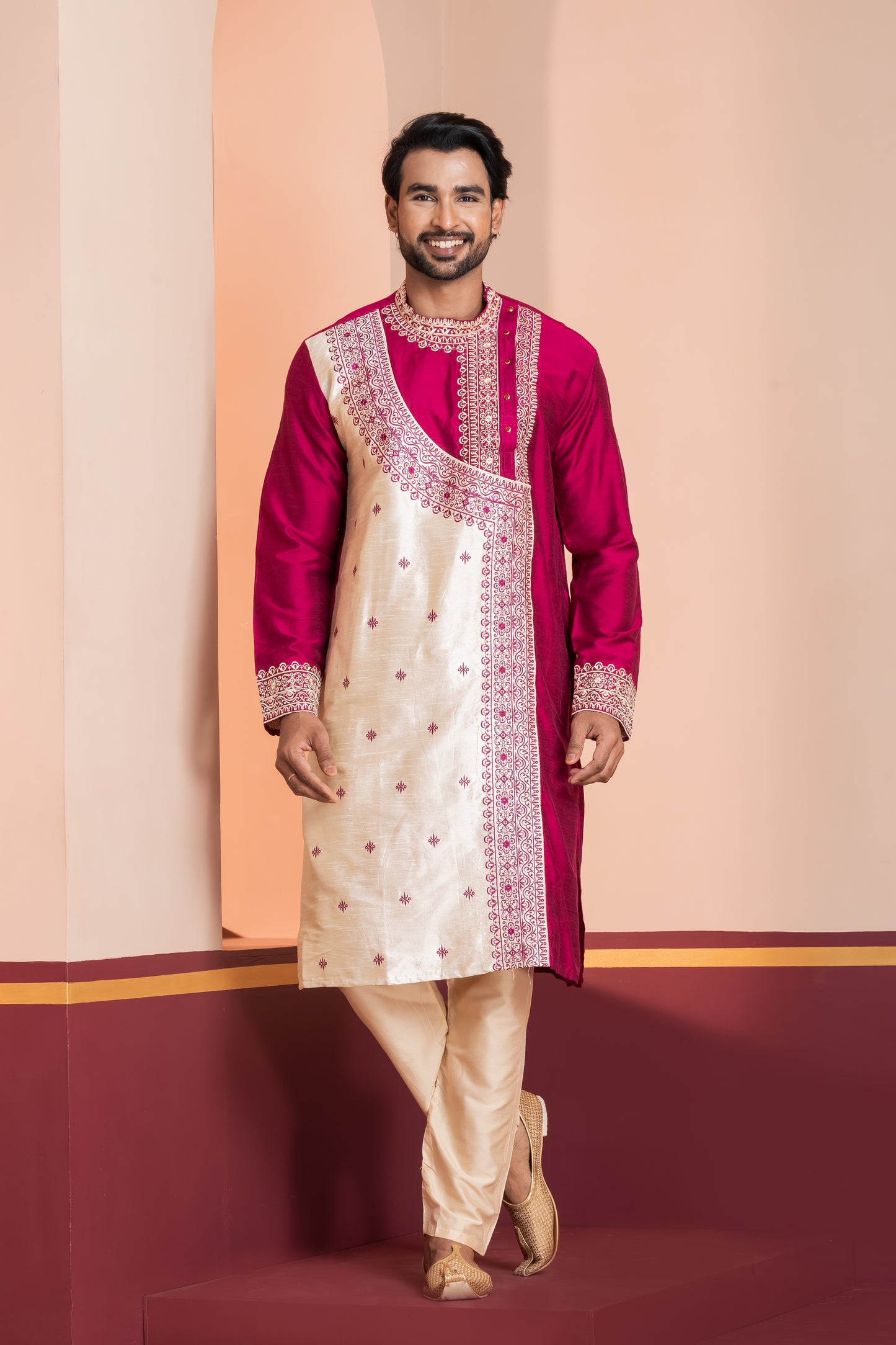 Raw Silk Side Neck Joint Panel (Rose Gold)