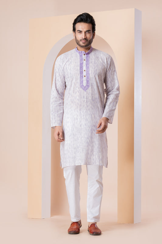 Handloom Locket Embroidery (Purple)