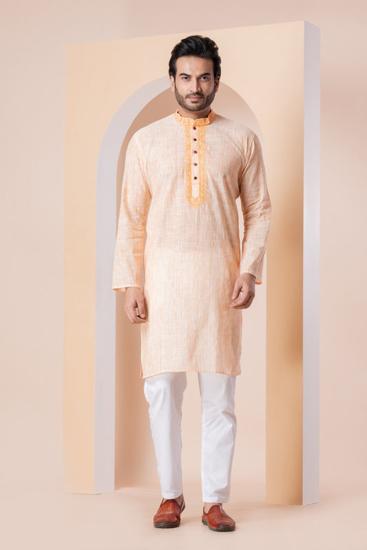 Handloom Locket Embroidery (Beige)