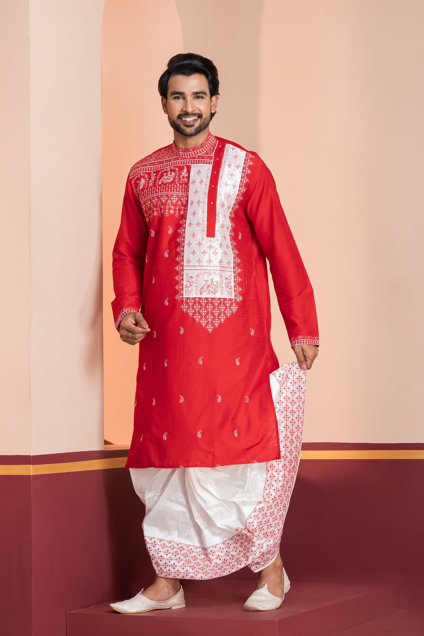 Raw Silk Palki (Red)