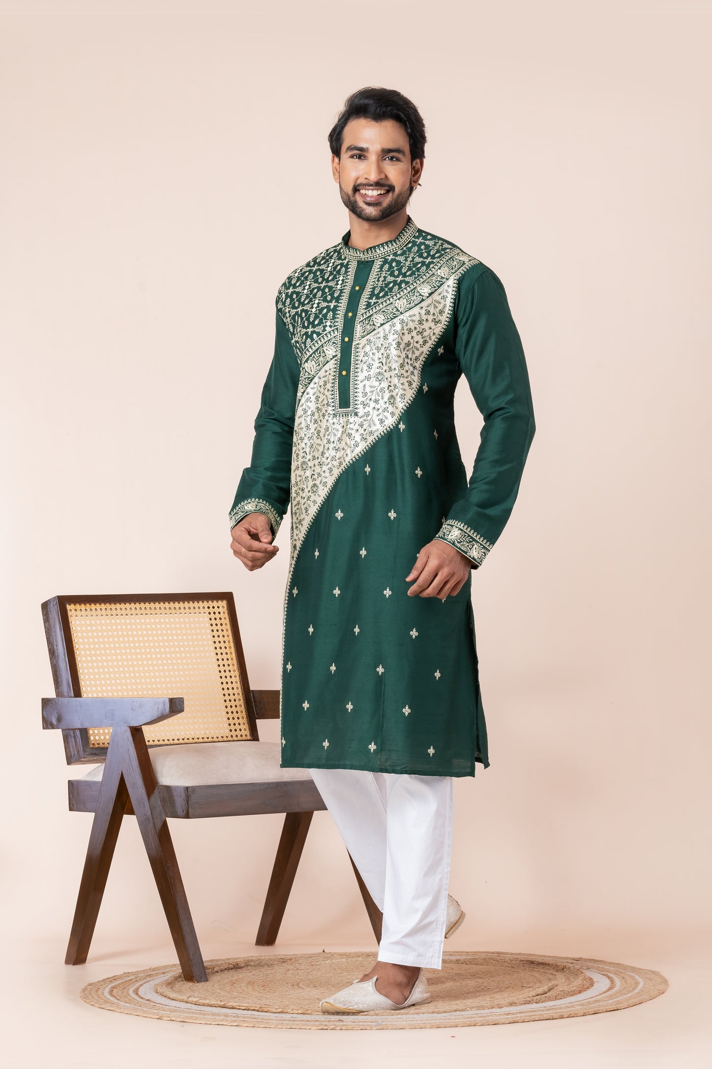 Raw Silk Leaf Embroidery