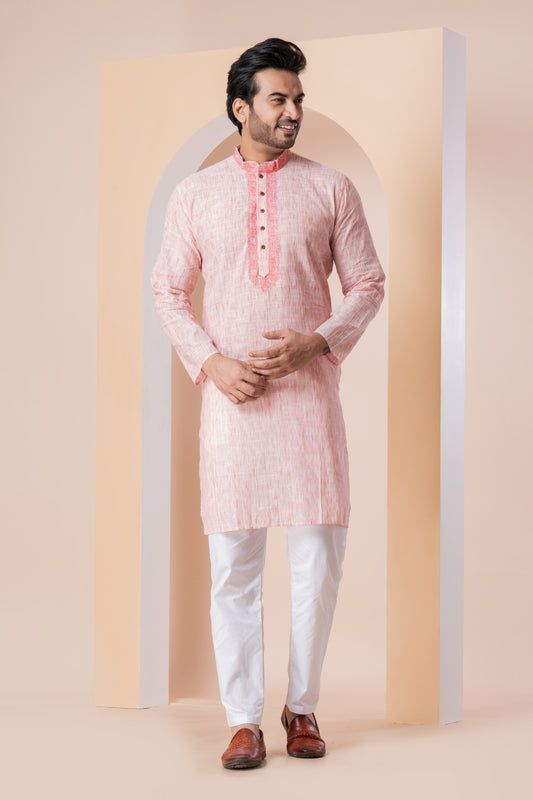 Handloom Locket Embroidery (Pink)