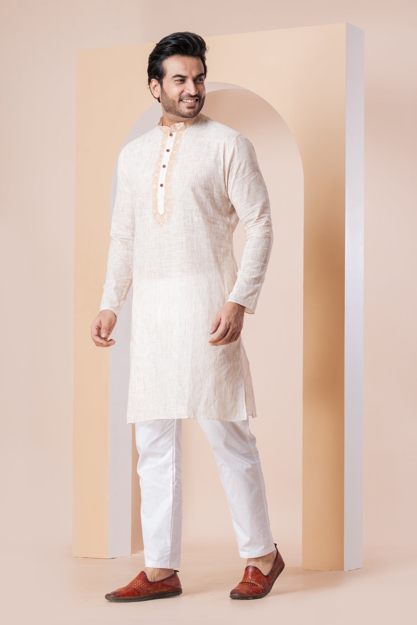 Handloom Locket Embroidery (White)