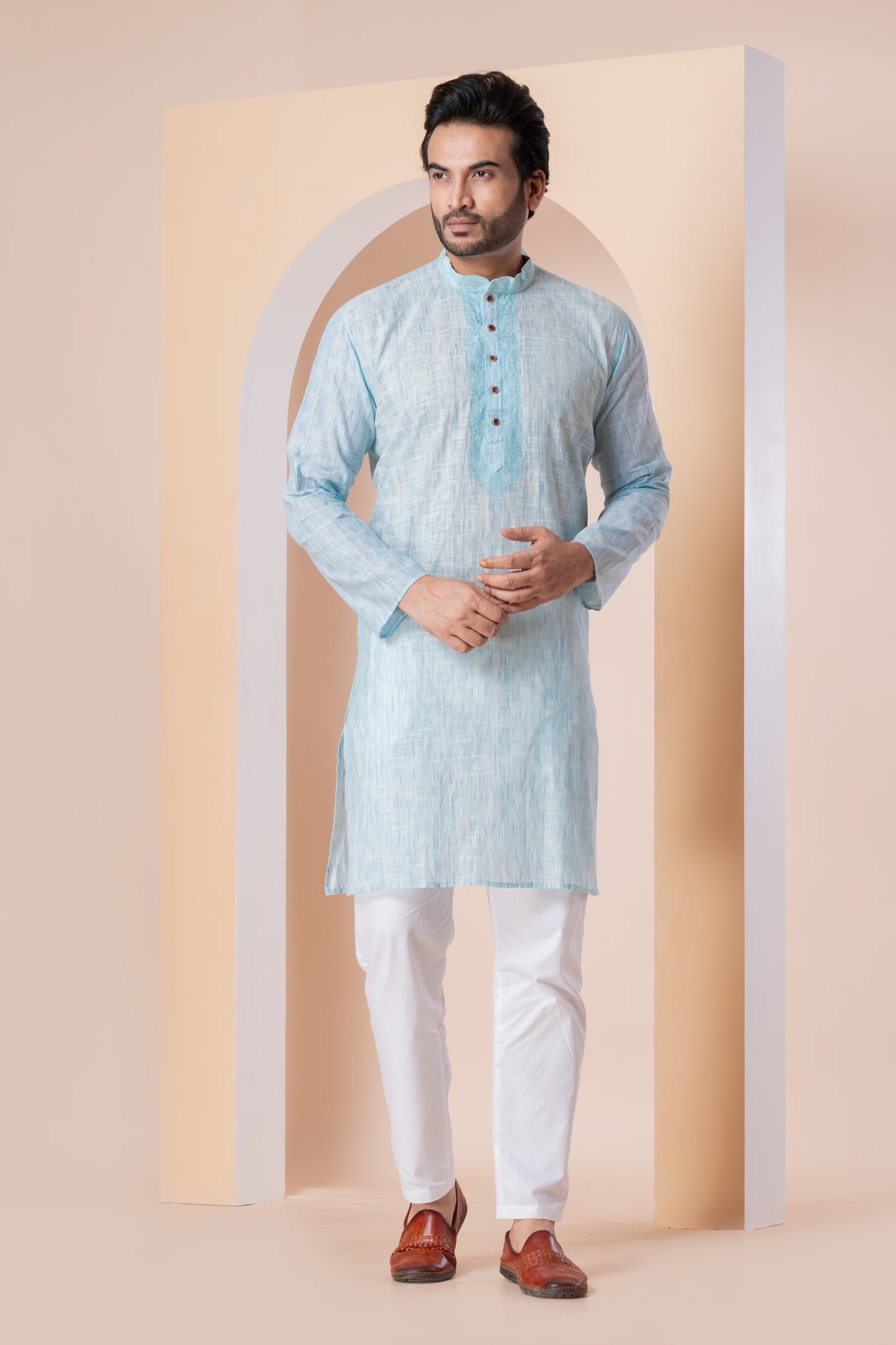 Handloom Locket Embroidery (Blue)