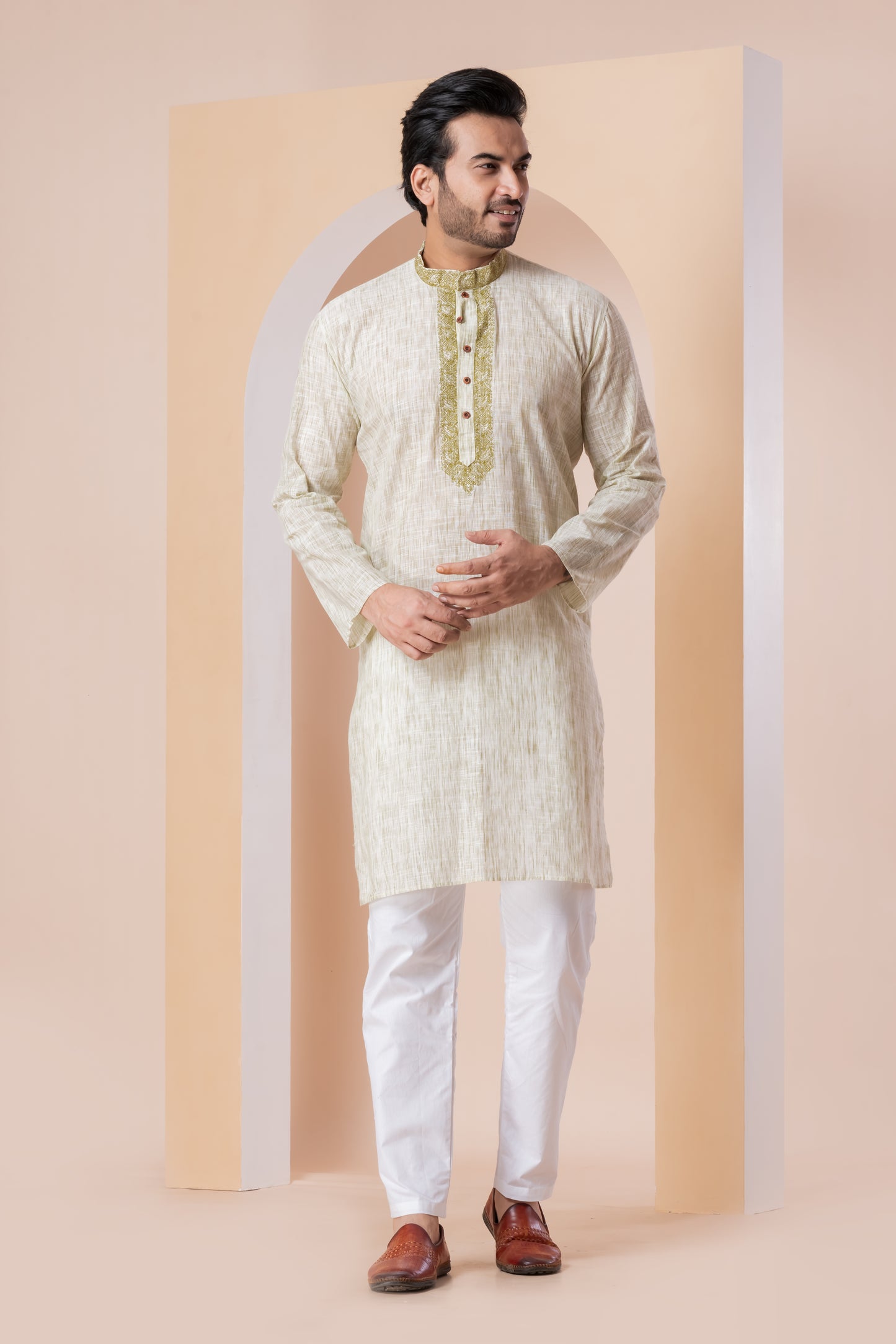 Handloom Locket Embroidery (Light Green)