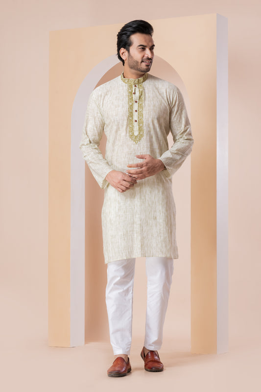 Handloom Locket Embroidery (Light Green)